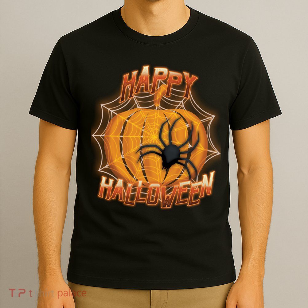 Happy Halloween Spiderweb Pumpkin T-Shirt