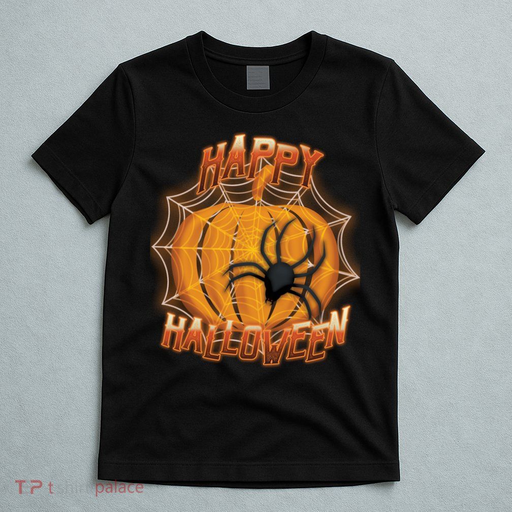 Happy Halloween Spiderweb Pumpkin T-Shirt