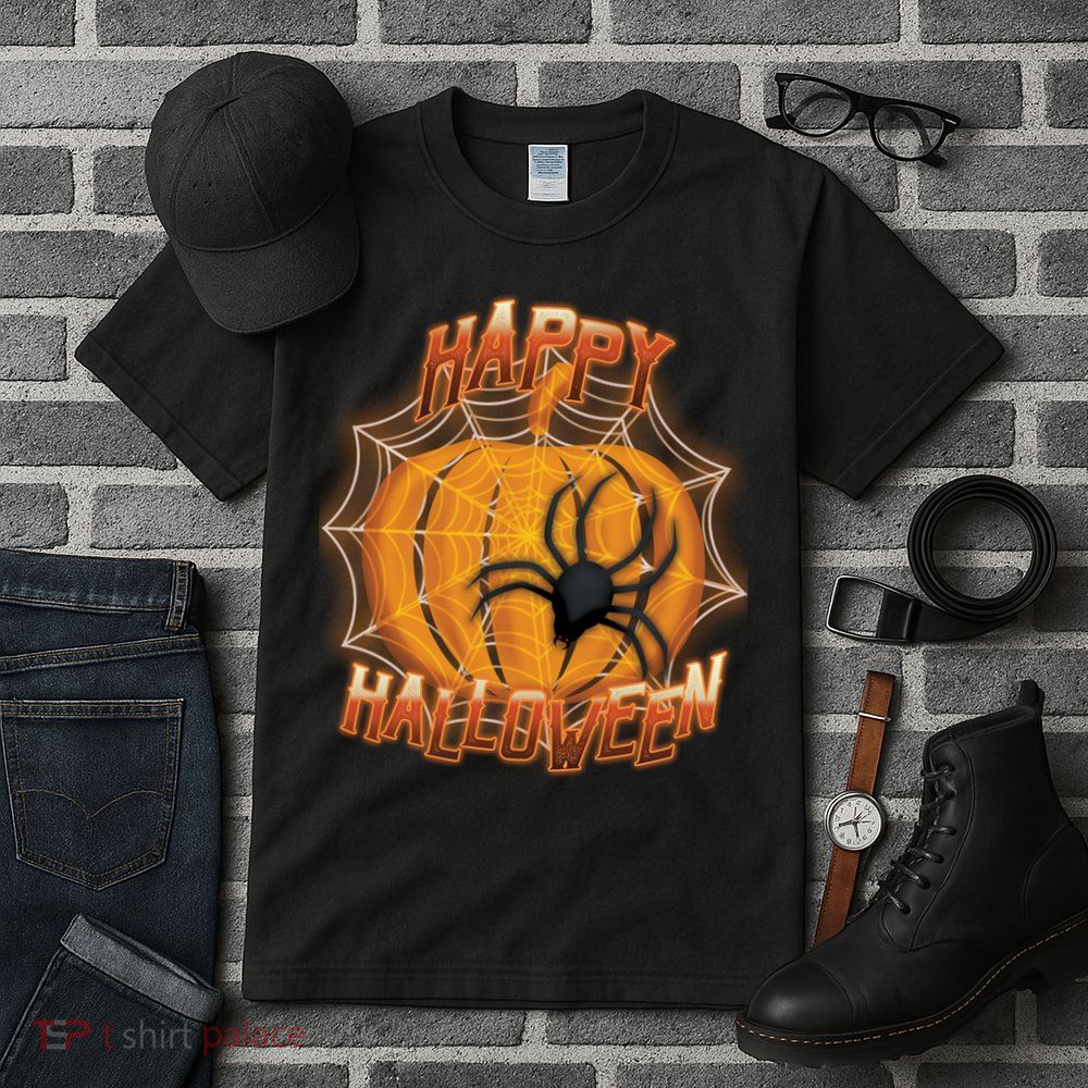 Happy Halloween Spiderweb Pumpkin Tall T-Shirt