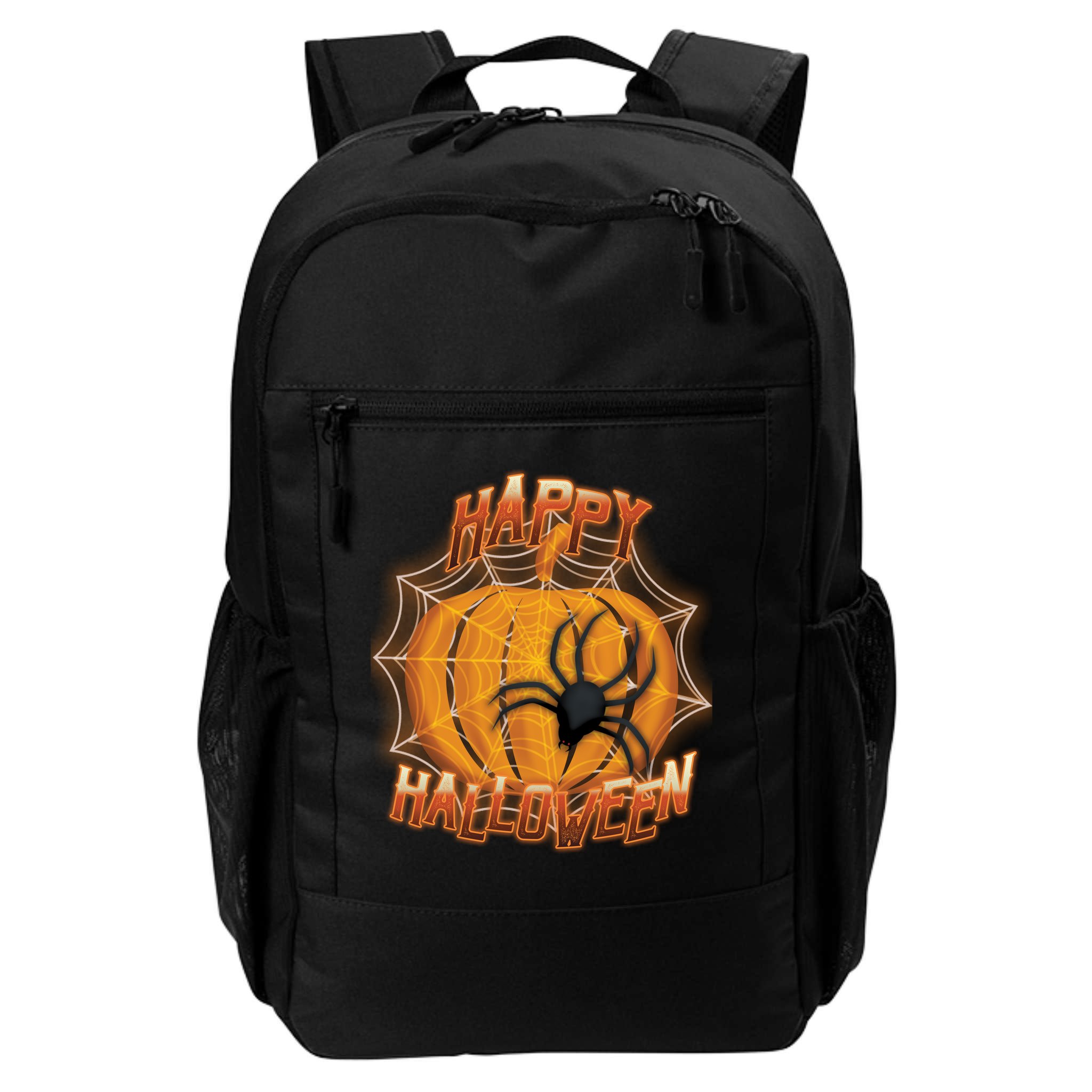 Happy Halloween Spiderweb Pumpkin Backpack
