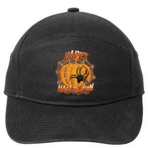 Happy Halloween Spiderweb Pumpkin 7-Panel Snapback Hat