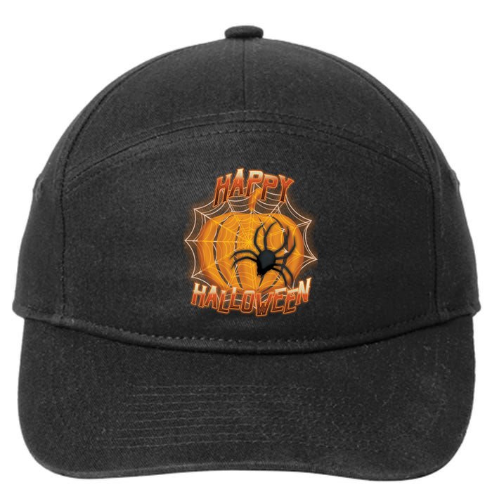 Happy Halloween Spiderweb Pumpkin 7-Panel Snapback Hat