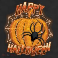 Happy Halloween Spiderweb Pumpkin Adult Drive Performance Visor