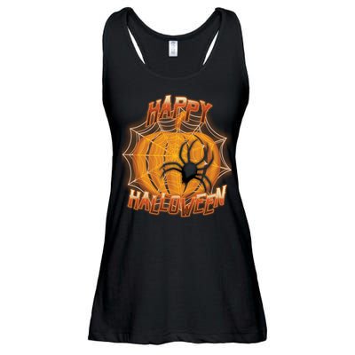 Happy Halloween Spiderweb Pumpkin Ladies Essential Flowy Tank