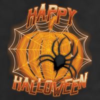 Happy Halloween Spiderweb Pumpkin Trucker Hat
