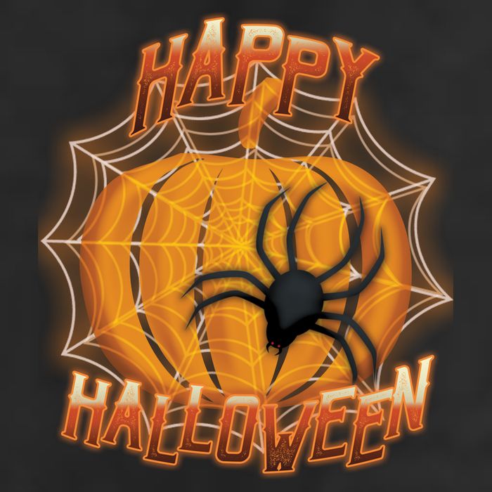 Happy Halloween Spiderweb Pumpkin Trucker Hat