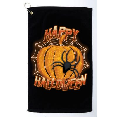 Happy Halloween Spiderweb Pumpkin Golf Towel