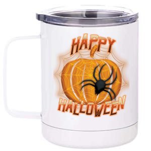 Happy Halloween Spiderweb Pumpkin 12 oz Stainless Steel Tumbler Cup