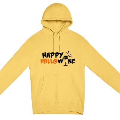 Happy Hallowine Funny Halloween Premium Pullover Hoodie