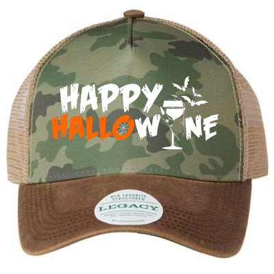 Happy Hallowine Funny Halloween Legacy Tie Dye Trucker Hat