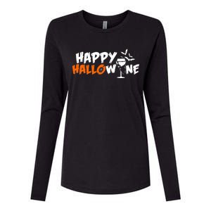 Happy Hallowine Funny Halloween Womens Cotton Relaxed Long Sleeve T-Shirt