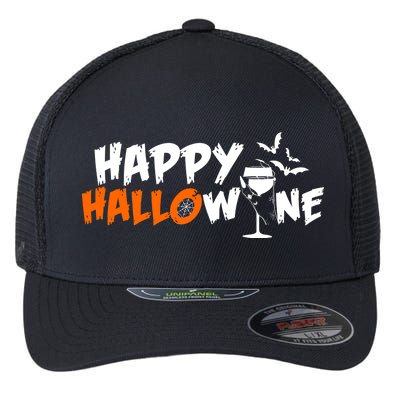 Happy Hallowine Funny Halloween Flexfit Unipanel Trucker Cap