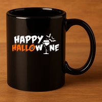 Happy Hallowine Funny Halloween 11oz C Handle Ceramic Mug