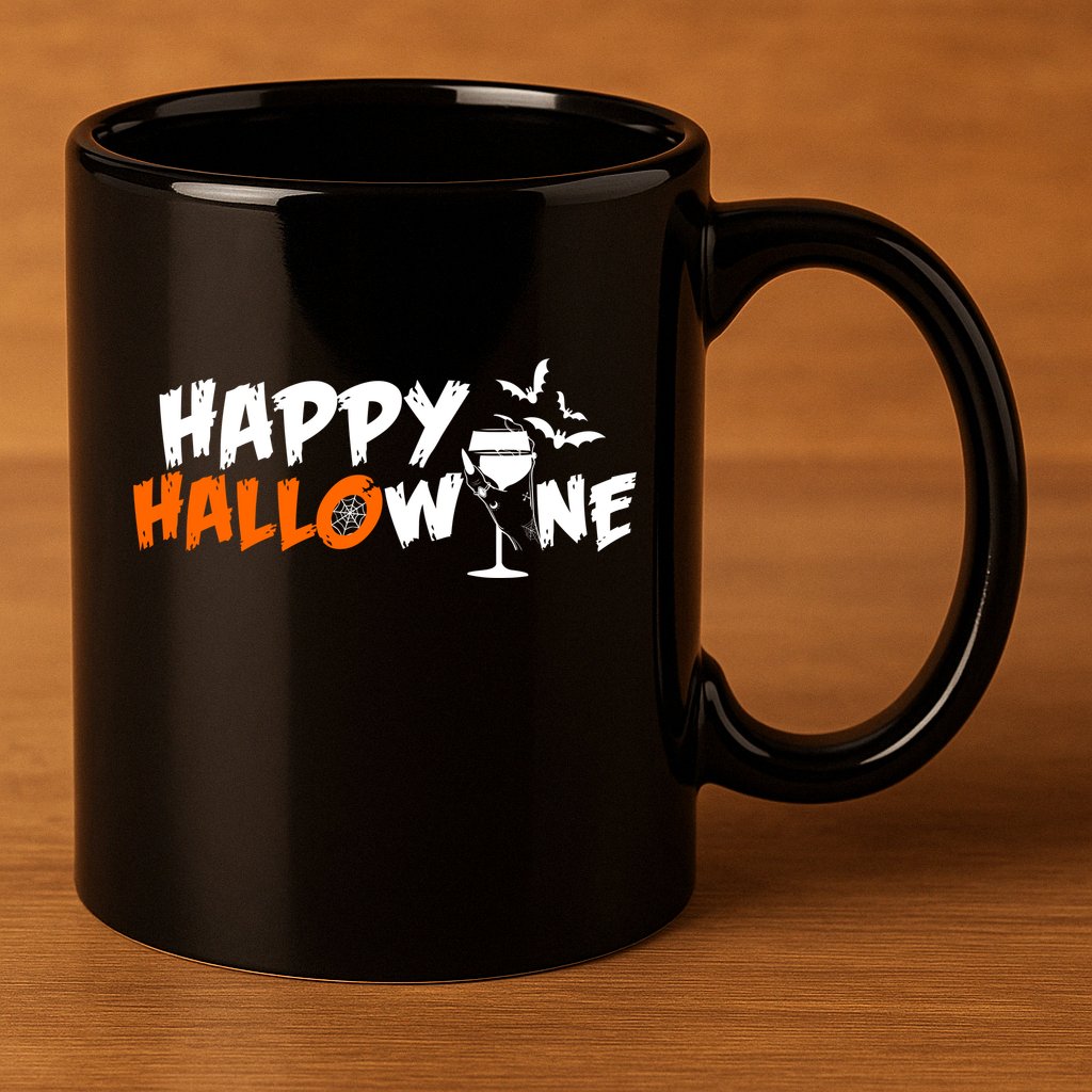 Happy Hallowine Funny Halloween 11oz C Handle Ceramic Mug