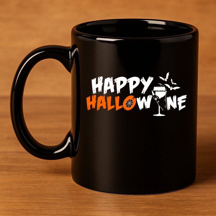 Happy Hallowine Funny Halloween 11oz C Handle Ceramic Mug