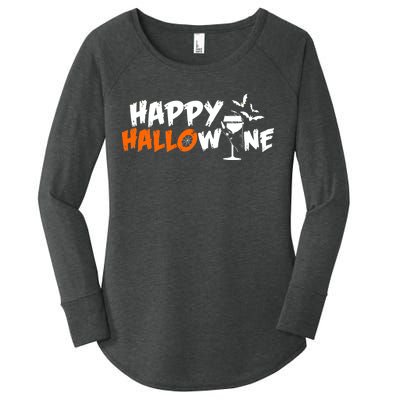 Happy Hallowine Funny Halloween Women's Perfect Tri Tunic Long Sleeve Shirt