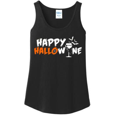 Happy Hallowine Funny Halloween Ladies Essential Tank