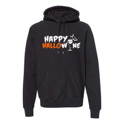 Happy Hallowine Funny Halloween Premium Hoodie