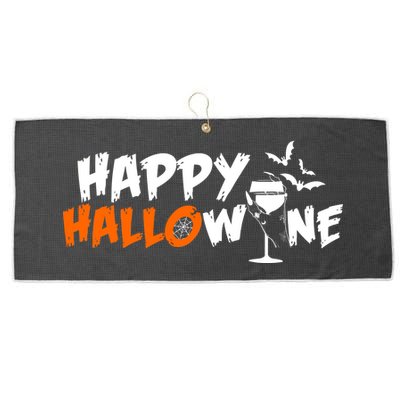 Happy Hallowine Funny Halloween Large Microfiber Waffle Golf Towel