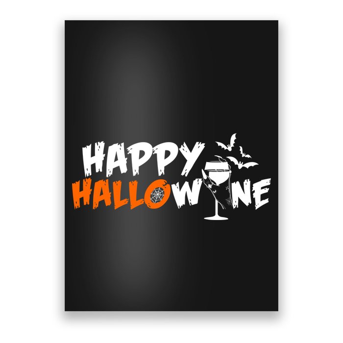 Happy Hallowine Funny Halloween Poster