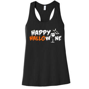 Happy Hallowine Funny Halloween Women's Racerback Tank