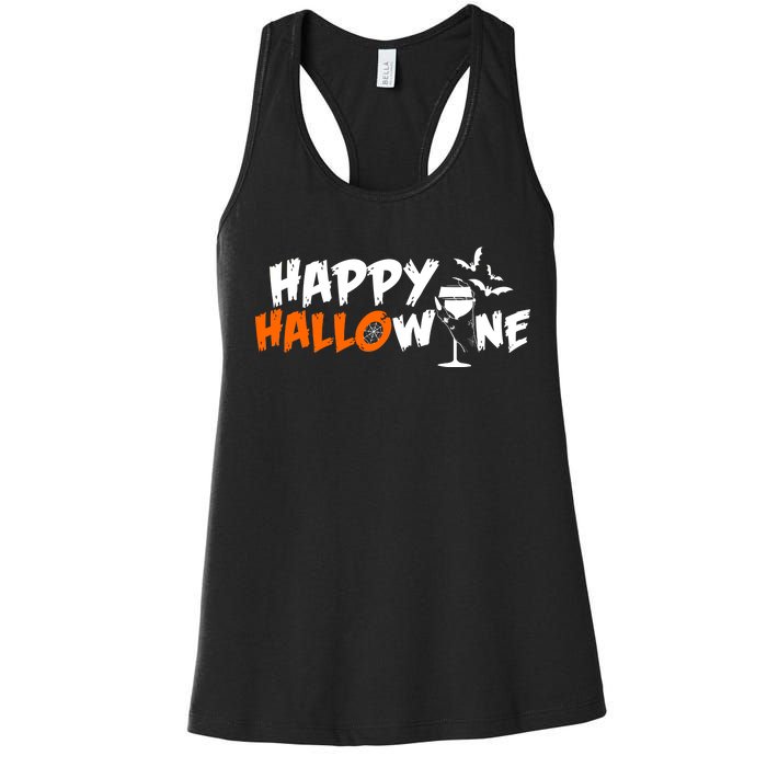 Happy Hallowine Funny Halloween Women's Racerback Tank