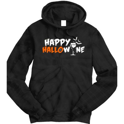 Happy Hallowine Funny Halloween Tie Dye Hoodie