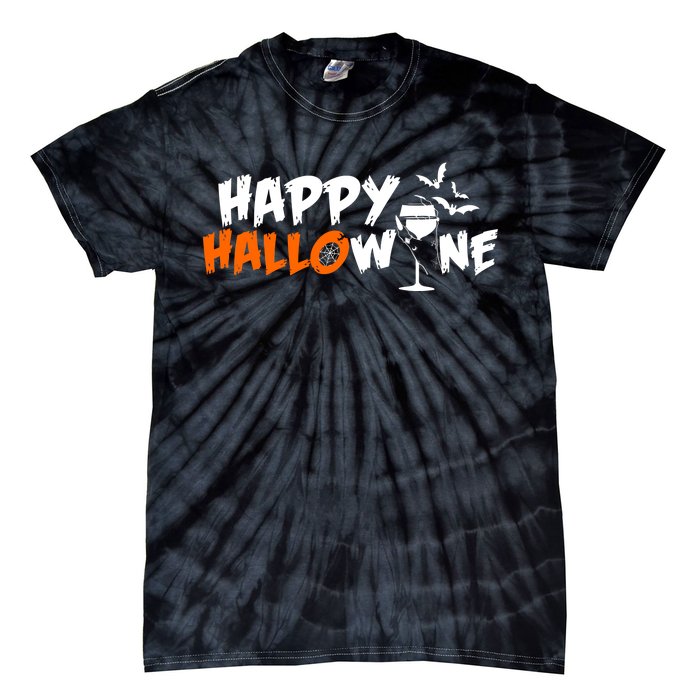 Happy Hallowine Funny Halloween Tie-Dye T-Shirt