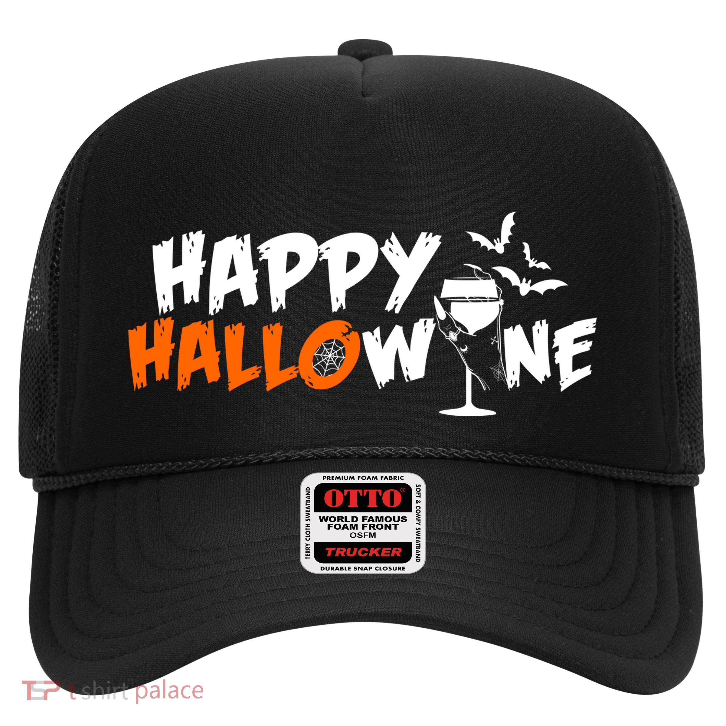 Happy Hallowine Funny Halloween Trucker Hat