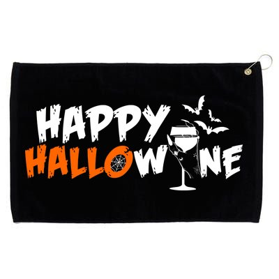 Happy Hallowine Funny Halloween Grommeted Golf Towel