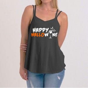 Happy Hallowine Funny Halloween Women's Strappy Tank