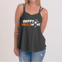 Happy Hallowine Funny Halloween Women's Strappy Tank