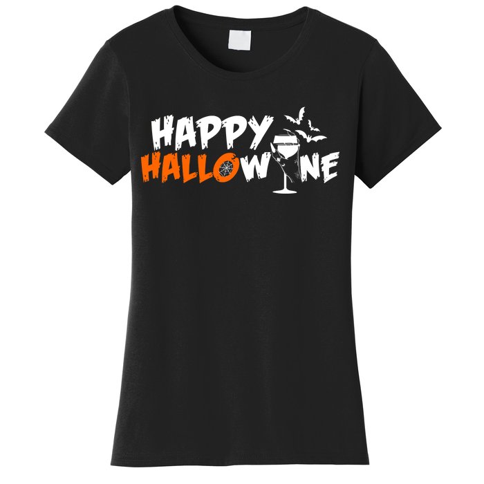 Happy Hallowine Funny Halloween Women's T-Shirt