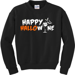 Happy Hallowine Funny Halloween Kids Sweatshirt