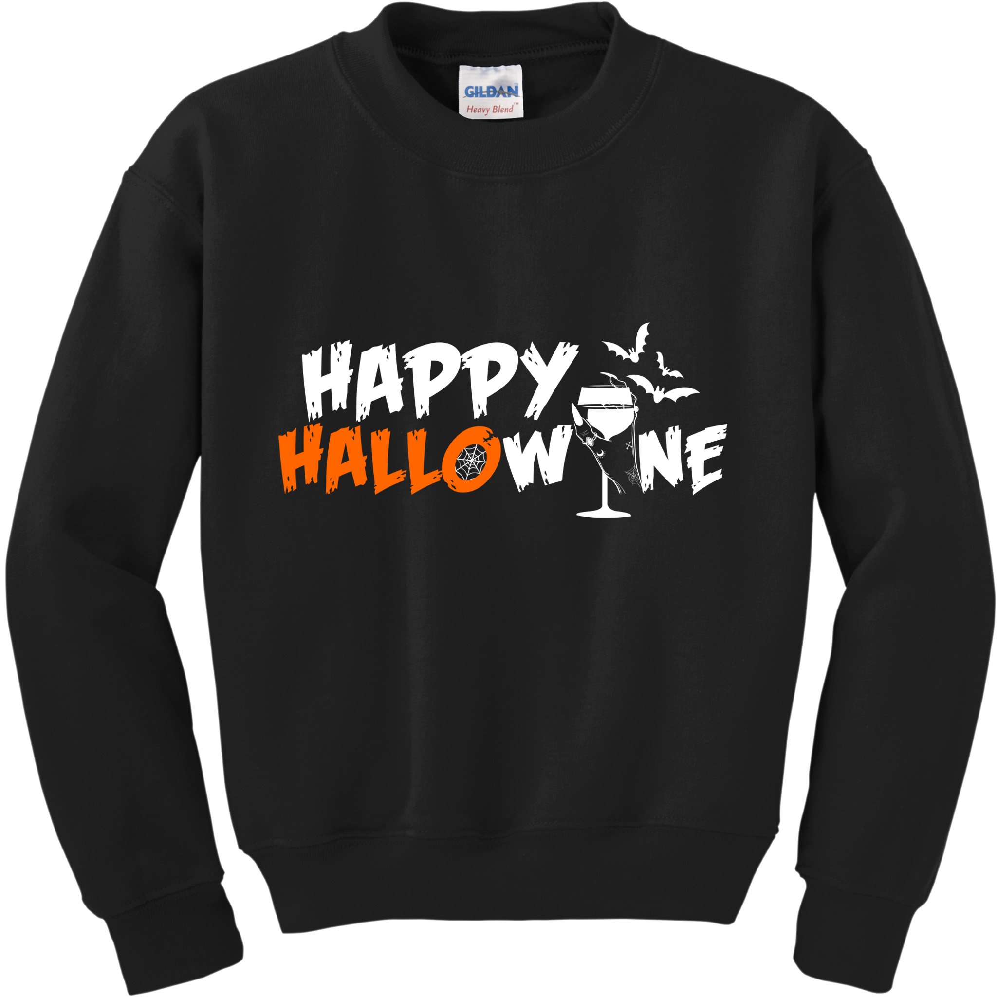 Happy Hallowine Funny Halloween Kids Sweatshirt