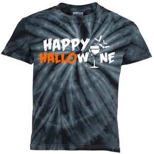 Happy Hallowine Funny Halloween Kids Tie-Dye T-Shirt