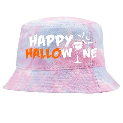 Happy Hallowine Funny Halloween Tie-Dyed Bucket Hat