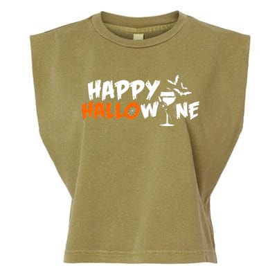 Happy Hallowine Funny Halloween Garment-Dyed Women's Muscle Tee