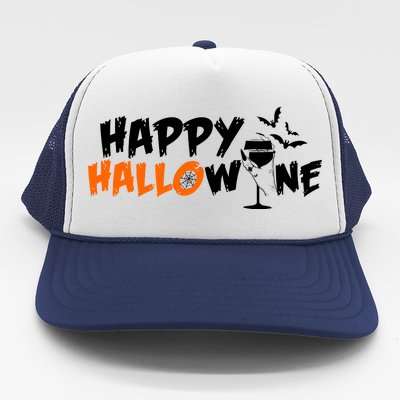 Happy Hallowine Funny Halloween Trucker Hat