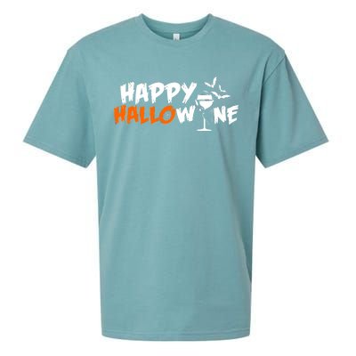 Happy Hallowine Funny Halloween Sueded Cloud Jersey T-Shirt