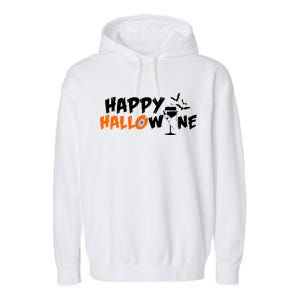 Happy Hallowine Funny Halloween Garment-Dyed Fleece Hoodie