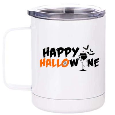 Happy Hallowine Funny Halloween 12 oz Stainless Steel Tumbler Cup