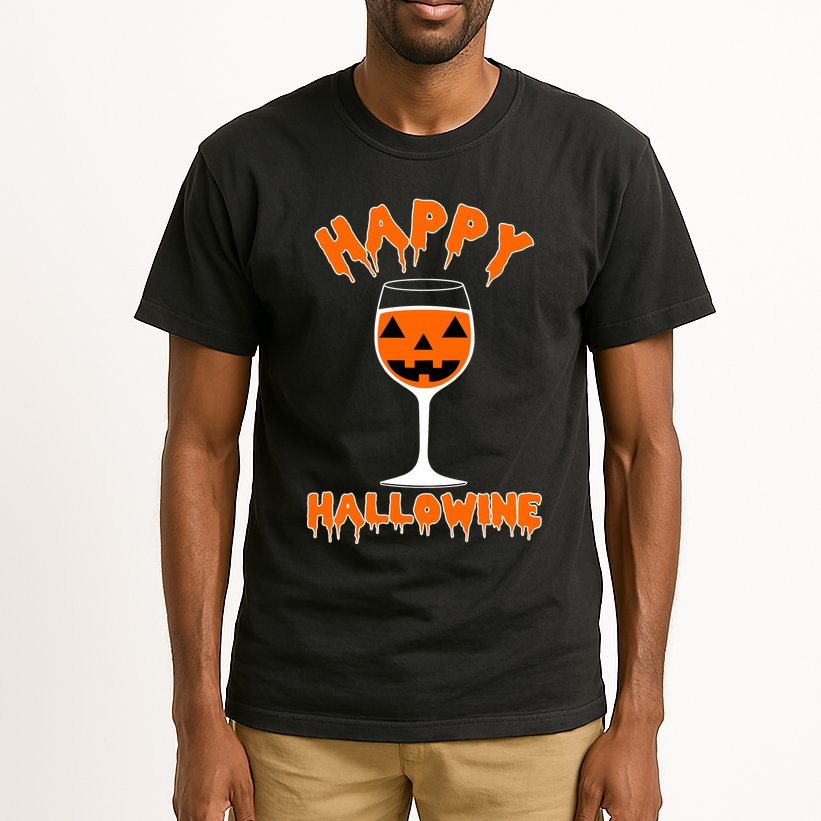 Happy Hallowine Funny Halloween Wine Tall T-Shirt