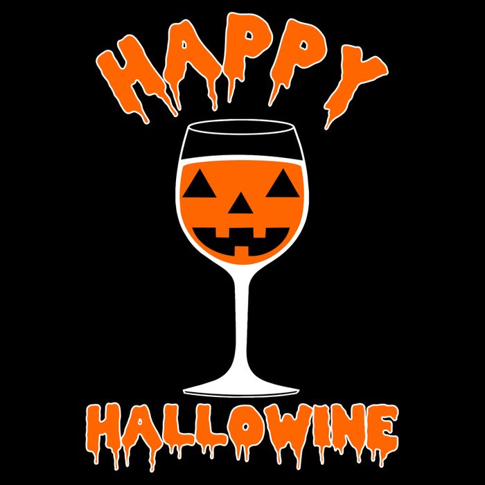 Happy Hallowine Funny Halloween Wine Sustainable Bucket Hat