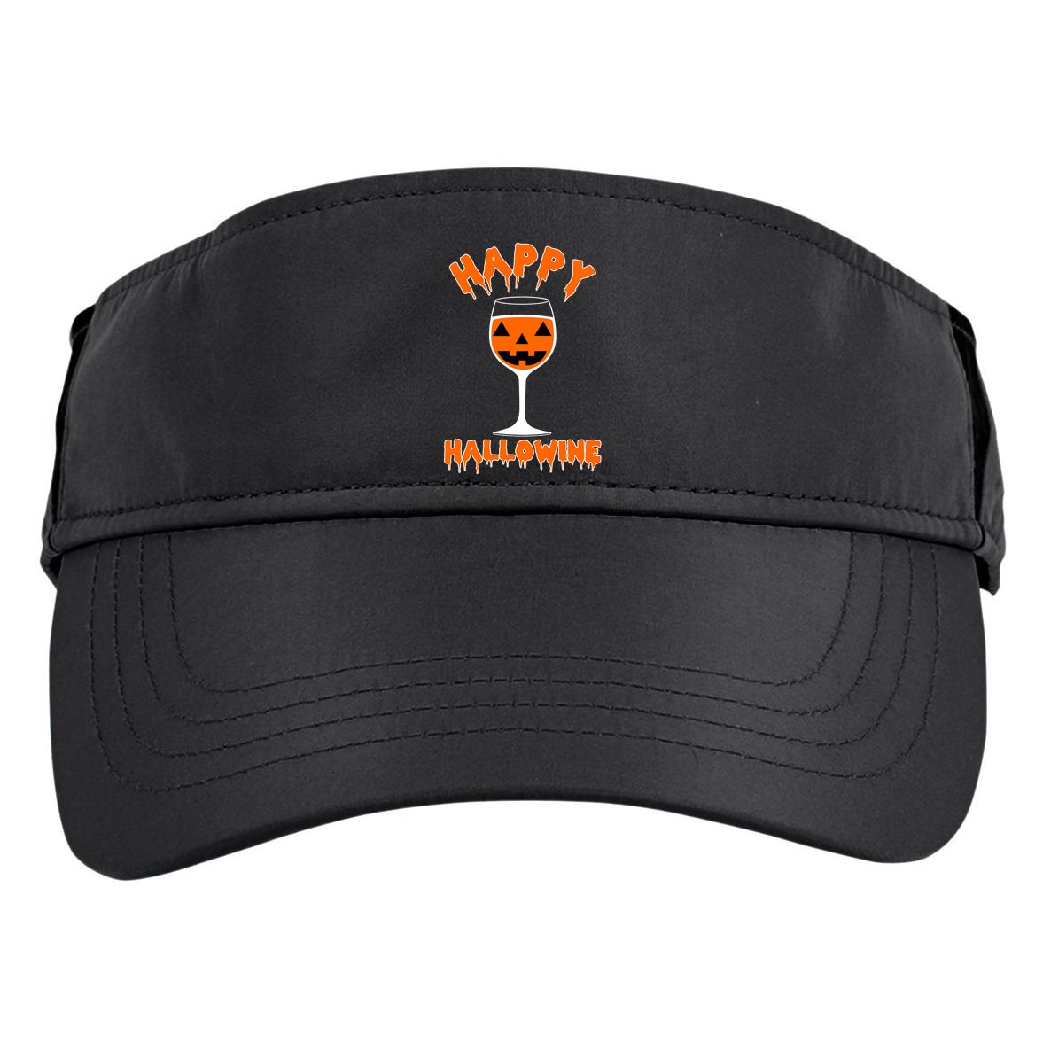 Happy Hallowine Funny Halloween Wine Adult Drive Performance Visor