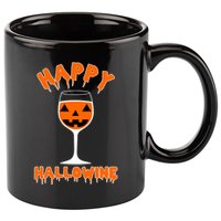 Happy Hallowine Funny Halloween Wine 11oz C Handle Ceramic Mug