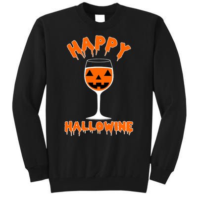 Happy Hallowine Funny Halloween Wine Tall Sweatshirt