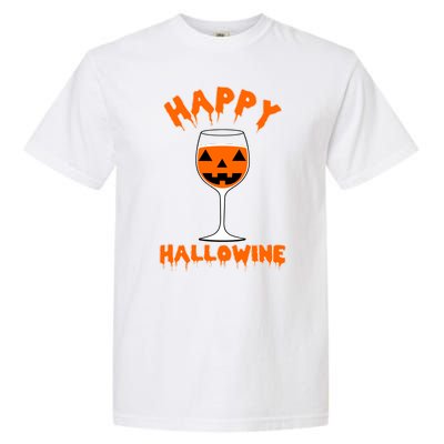 Happy Hallowine Funny Halloween Wine Garment-Dyed Heavyweight T-Shirt