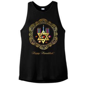 Happy Hanukkah Ladies PosiCharge Tri-Blend Wicking Tank