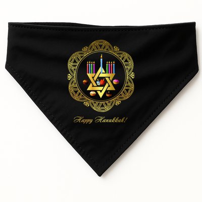 Happy Hanukkah USA-Made Doggie Bandana